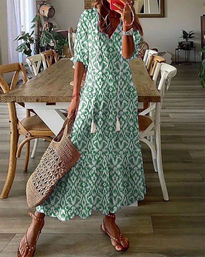 Sommer | Ubesværet Boho Flatterende Kjole