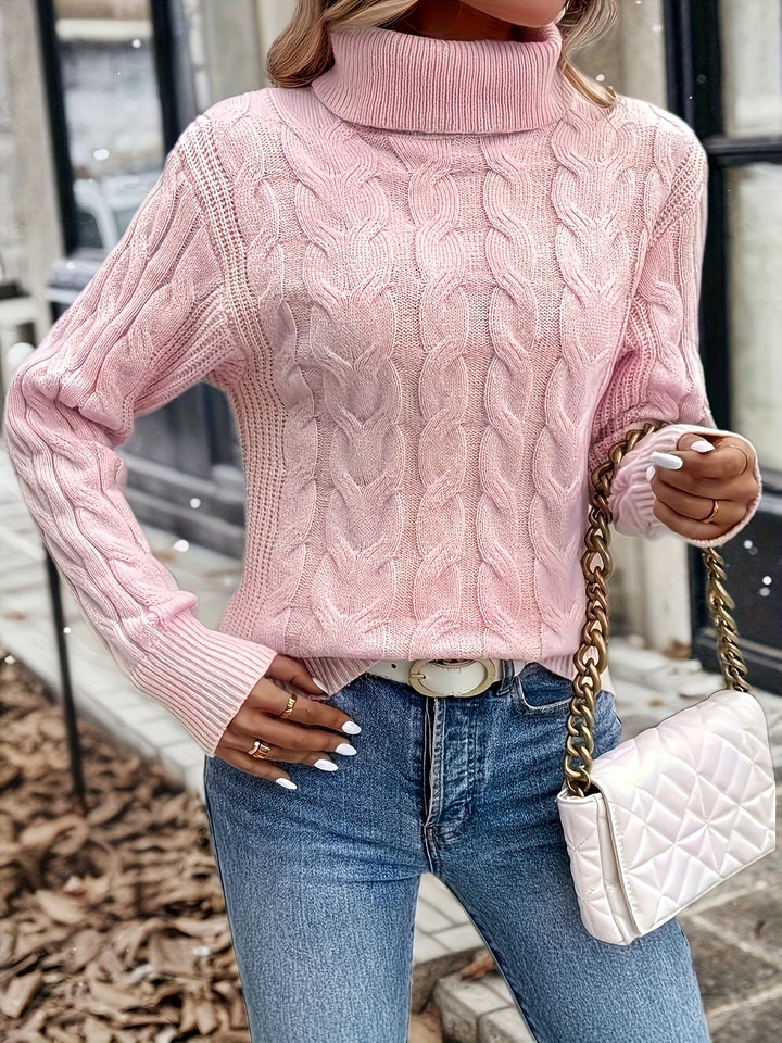 Celeste | Cozy Cable-Knit Turtleneck Sweater