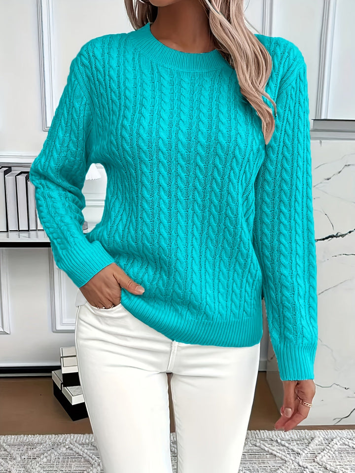 Faye | Kabelstrikket Rundhalset Sweater