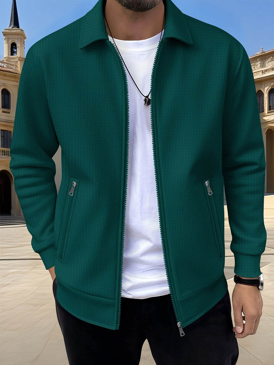 Cameron | Tekstureret Zip Jakke