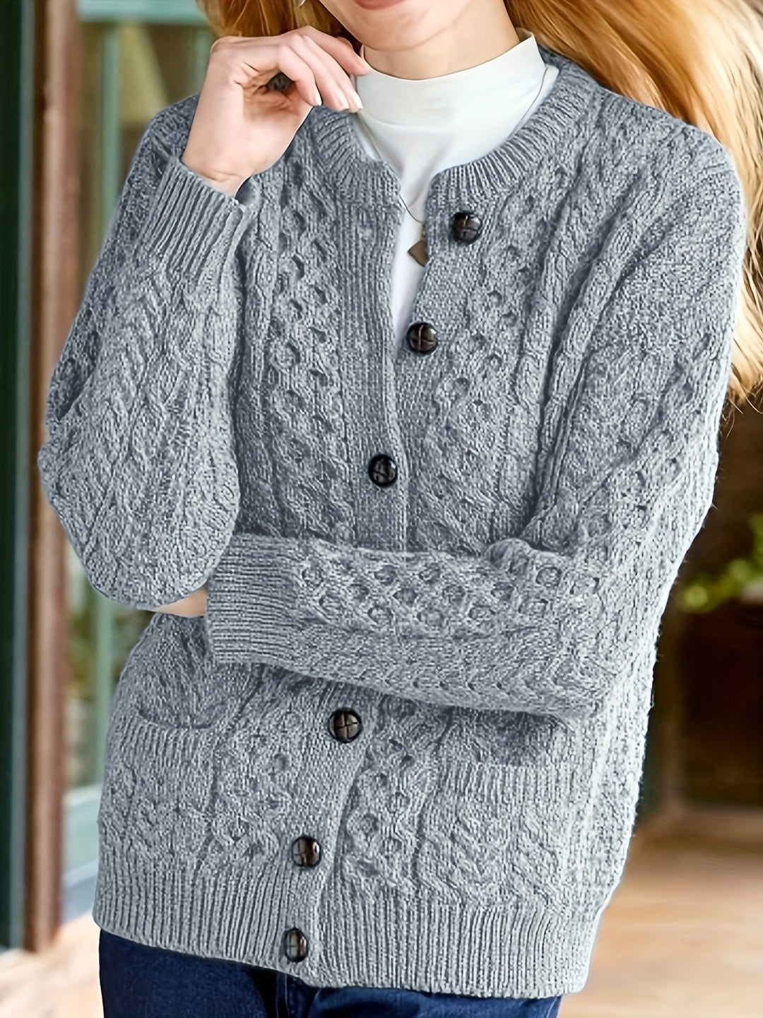 Fern | Tekstureret Knappet Cardigan