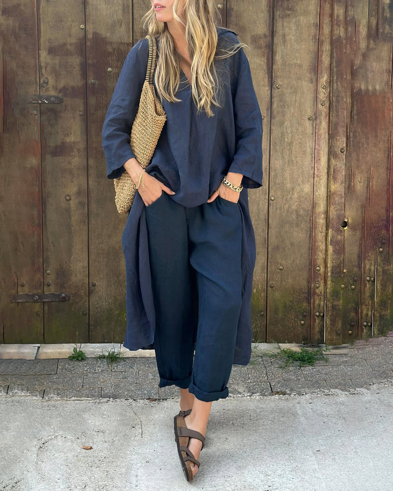 Stella | Elegant Løs V-Hals Sæt