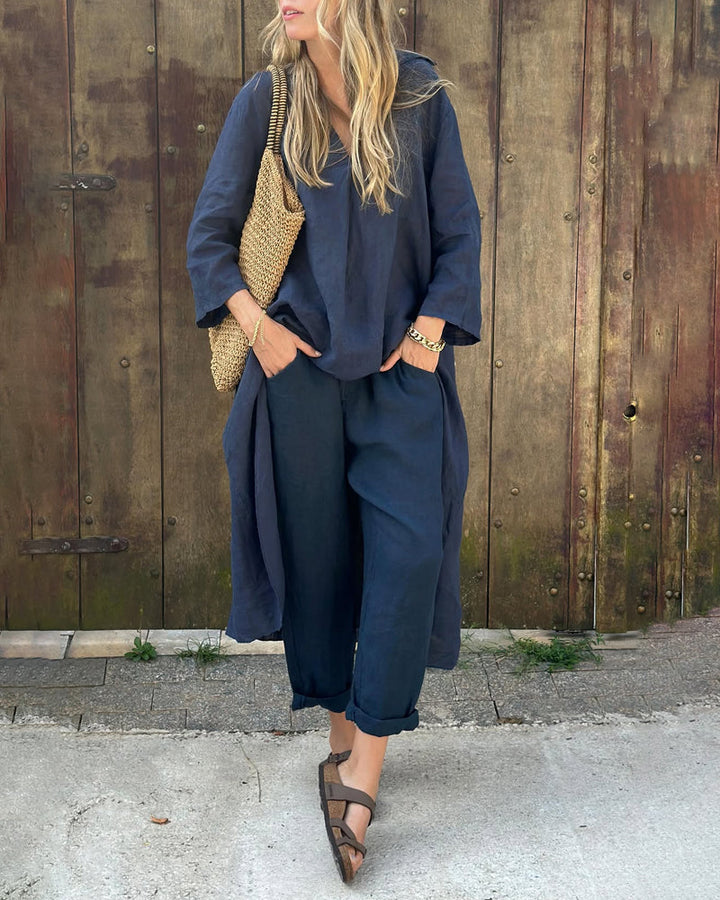 Stella | Elegant Løs V-Hals Sæt
