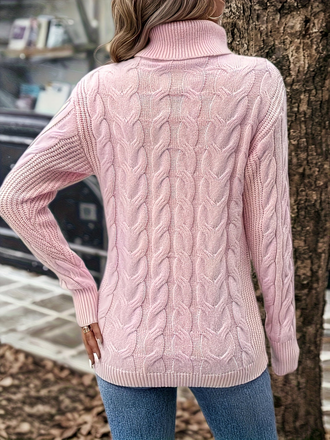 Celeste | Cozy Cable-Knit Turtleneck Sweater