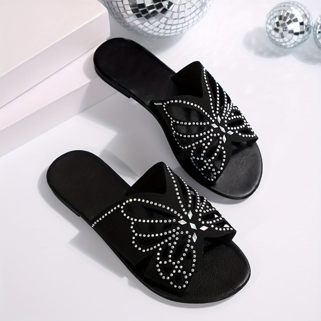 Faye | Funklende Sommerfugle Slide Sandaler