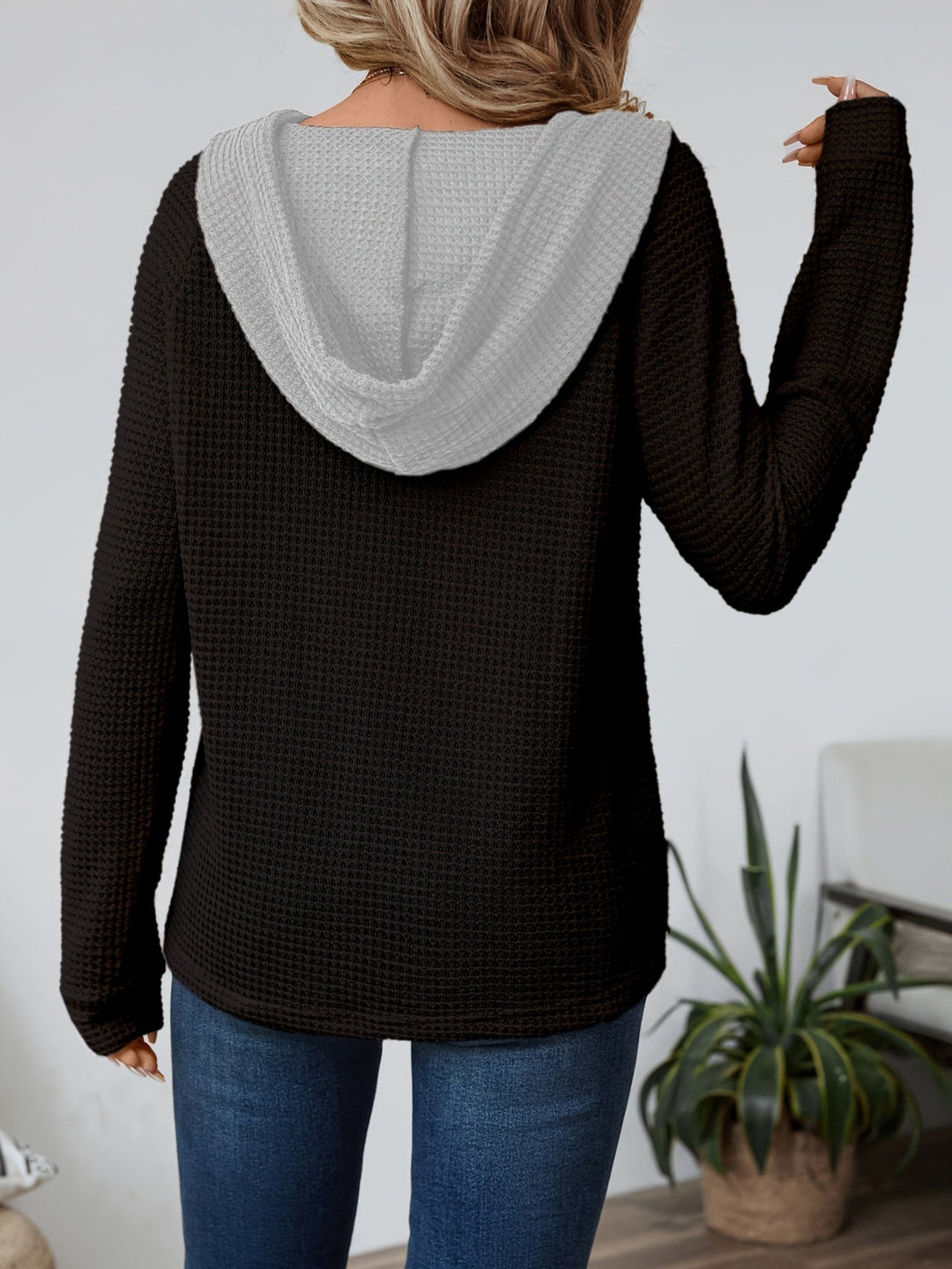 Faye | Afslappet Knap-krave Hoodie