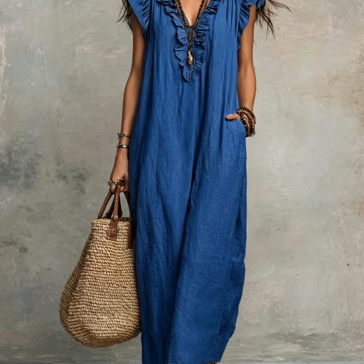 Marisol | Rynket Bohemian Maxi Kjole