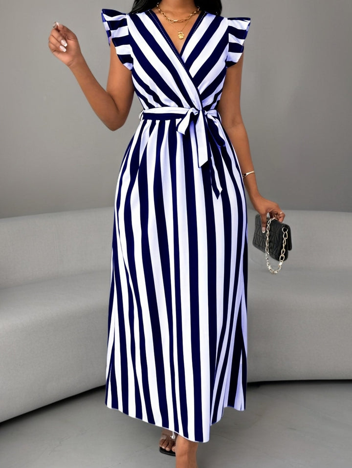 Cordelia | Ruffle-Sleeve Wrap Maxi Kjole