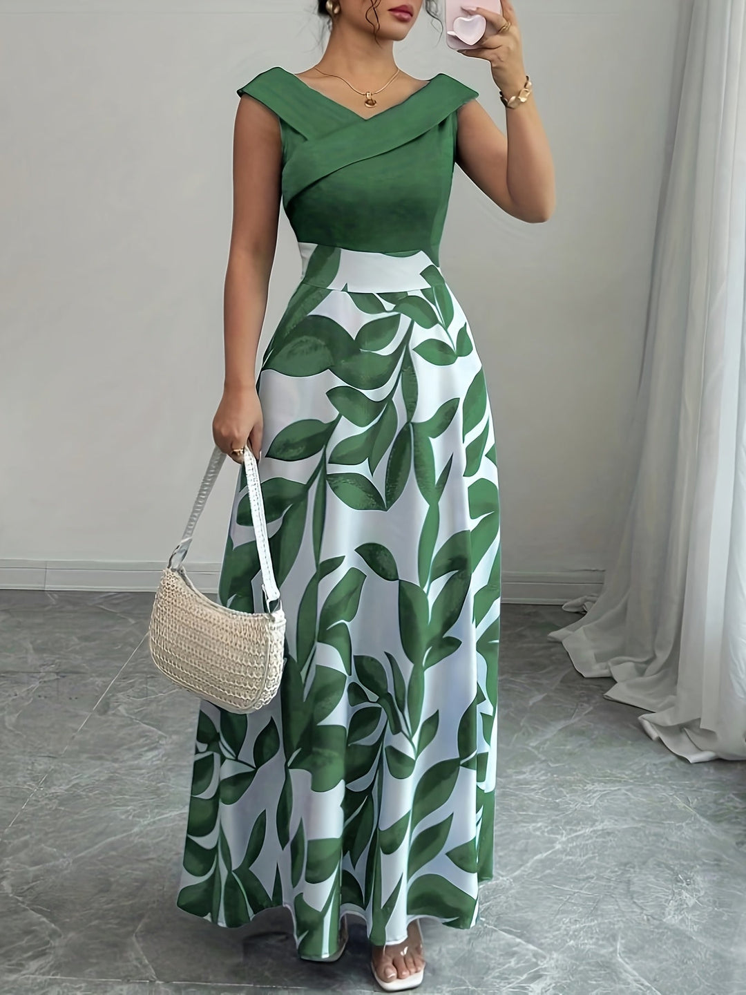 Lucille | Elegant Floral Maxi Kjole