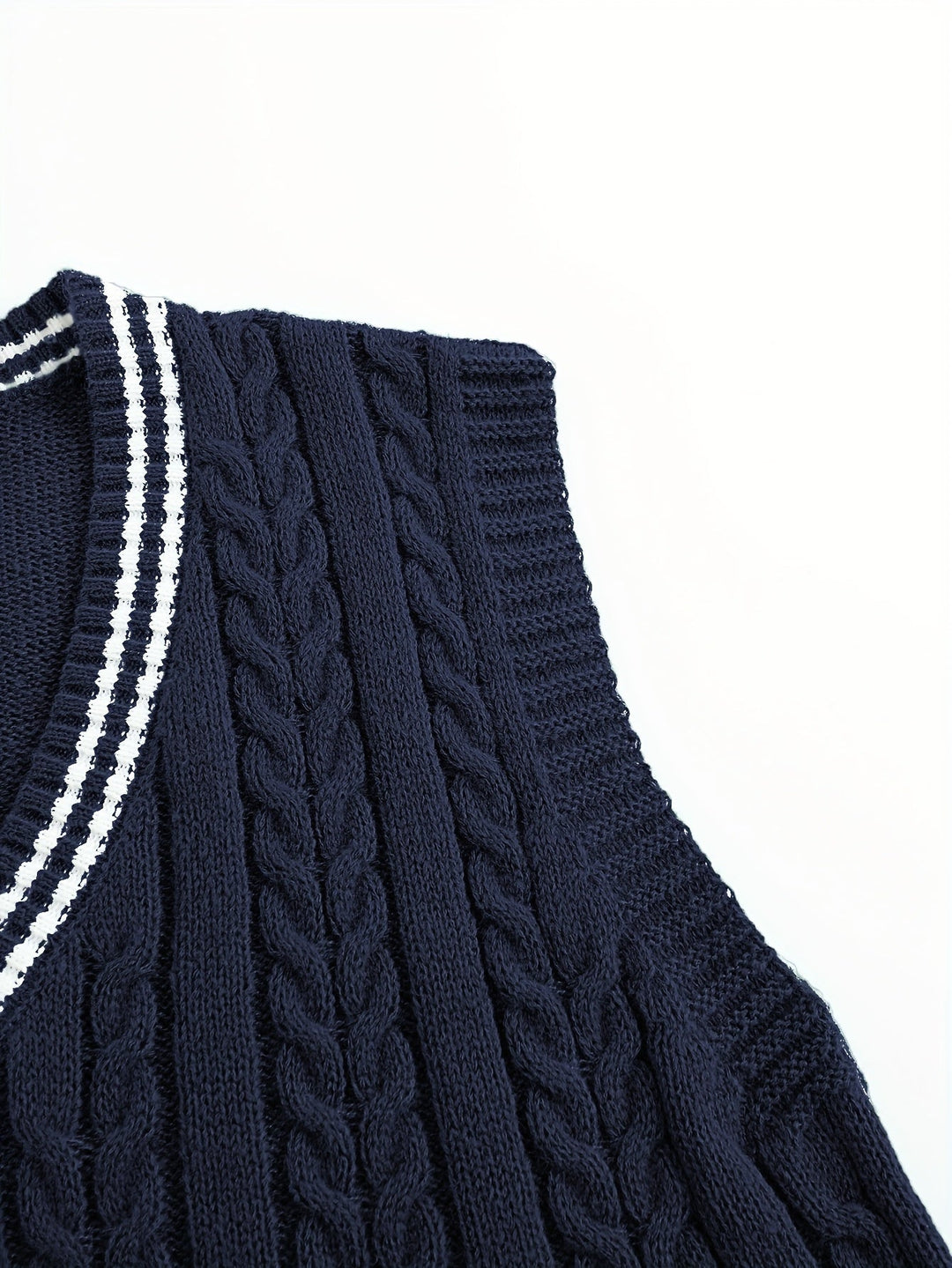 Gideon | Kabelstrikket V-hals Sweater Vest