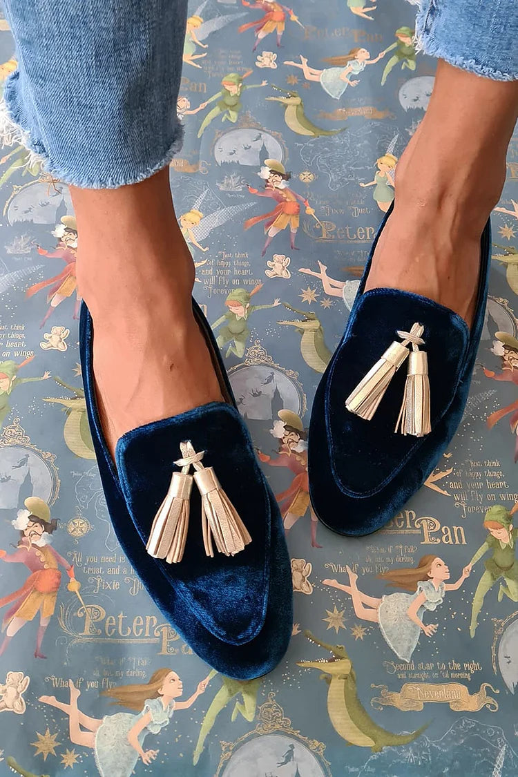 Faye | Klassisk Midnat Elegance Tassel Loafers