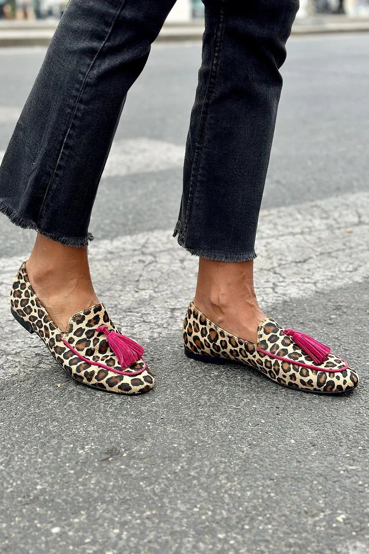 Kendall | Klassisk Dyreprint Fringes Loafers