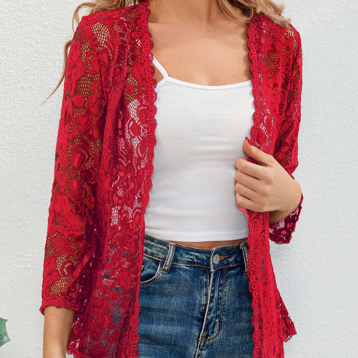 Cassandra | Floral Openwork Cardigan