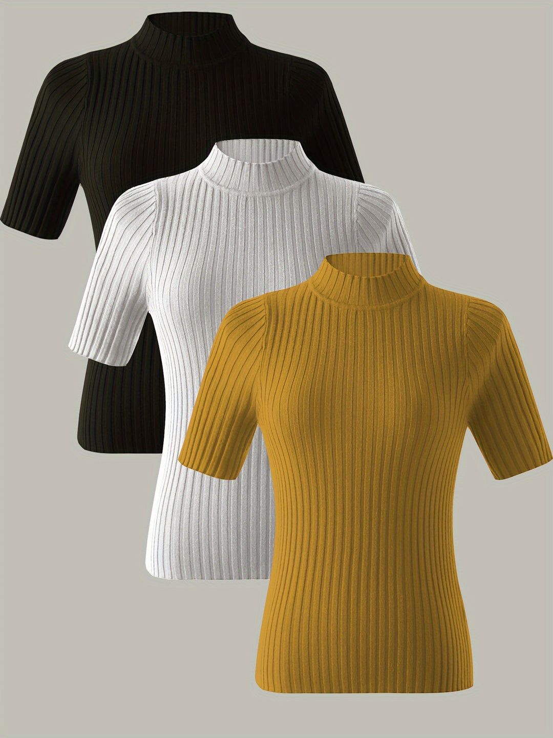 Verity | Ribbede Mock-Neck Top