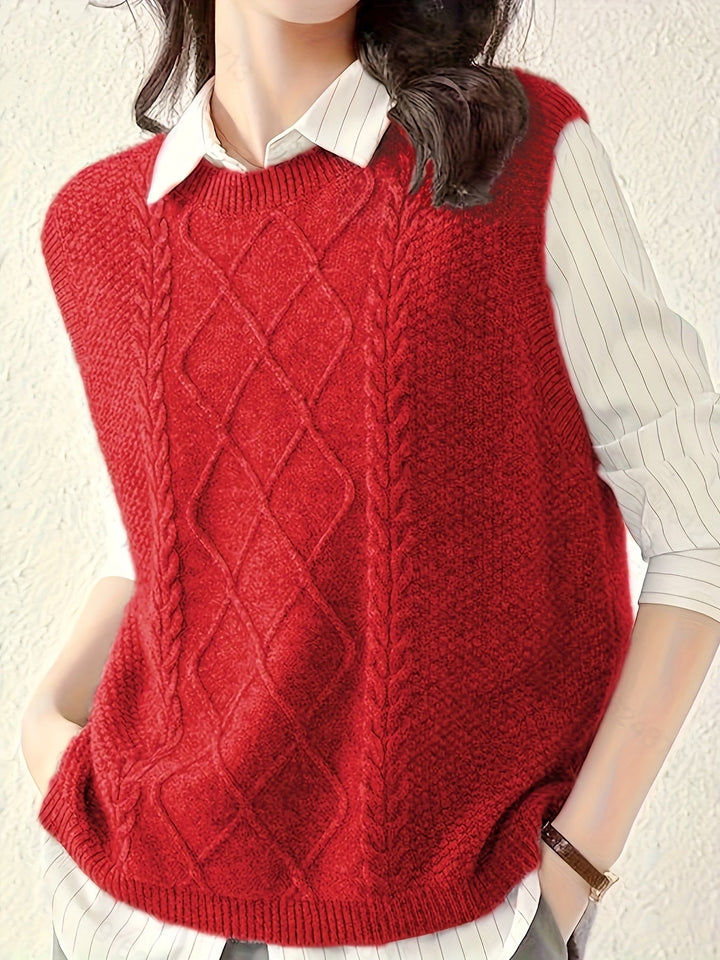 Brooke | Kabelstrikket Sweater Vest