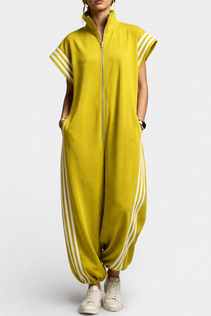Valentina | Stilfuld ærmeløs lynlås jumpsuit