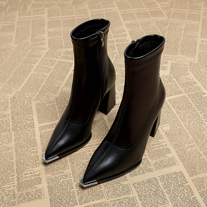 Josephine | Spidse Chunky Heel Ankelstøvler