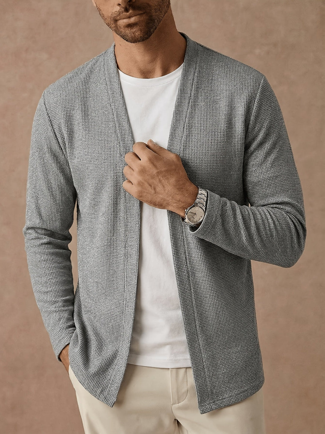 Theodore | Åben-Front Tekstureret Cardigan