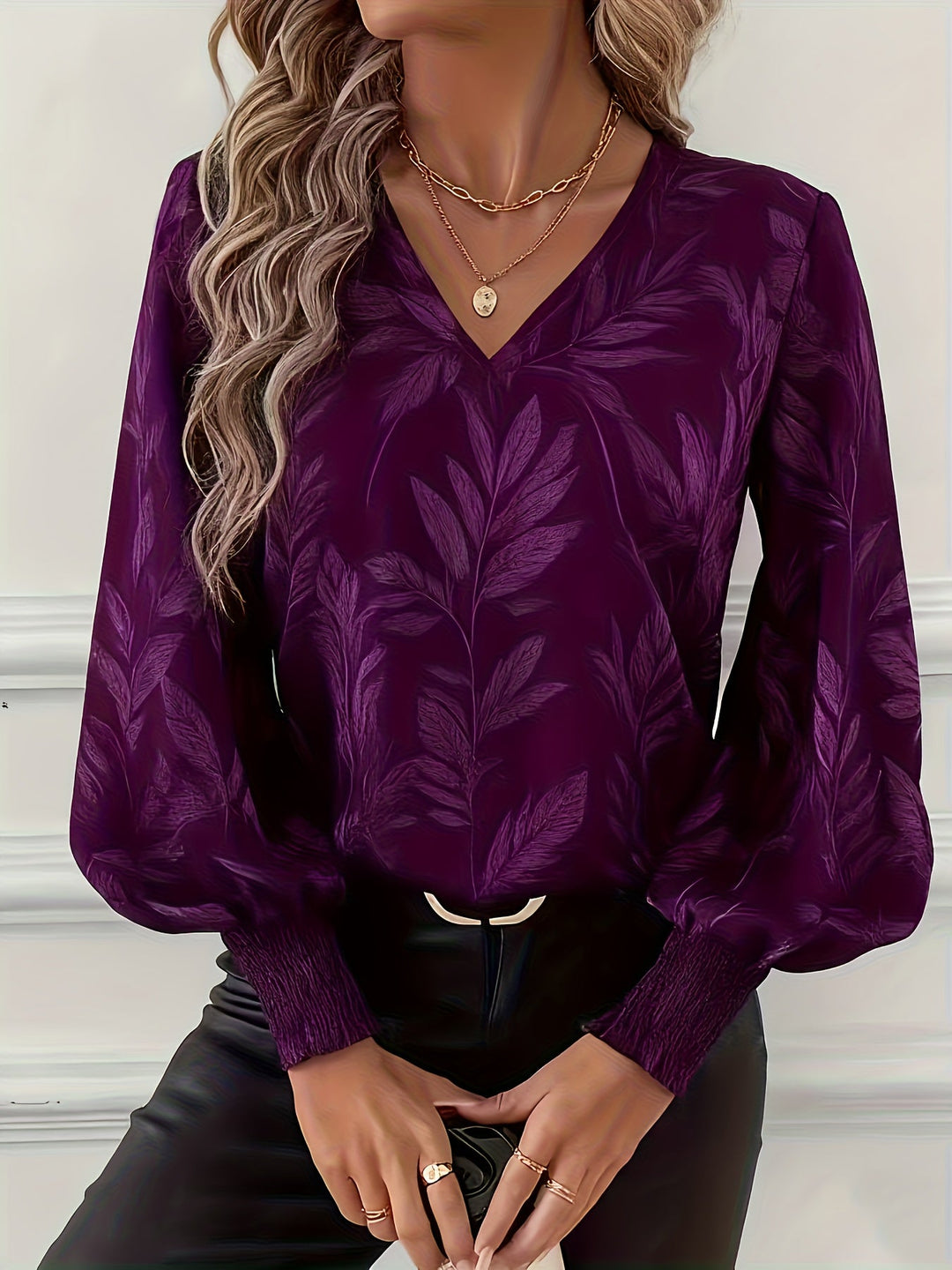 Elena | Botanisk V-Hals Bluse