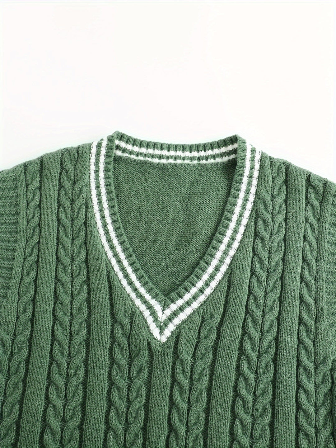 Gideon | Kabelstrikket V-hals Sweater Vest
