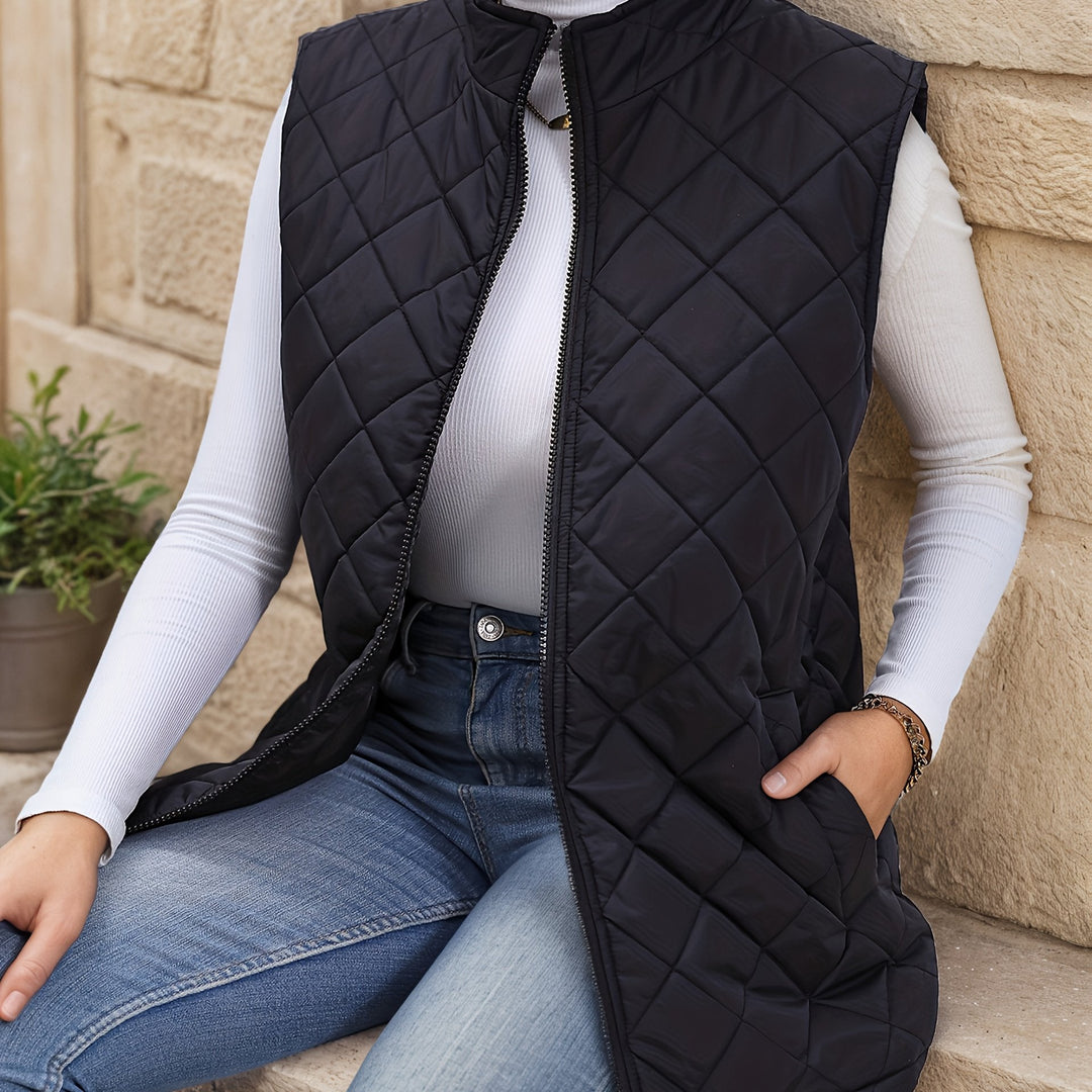 Eileen | Diamant-quilted Langline Vest