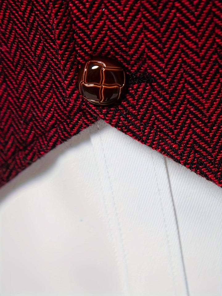 Edmund | Herringbone Enkeltknappet Vest