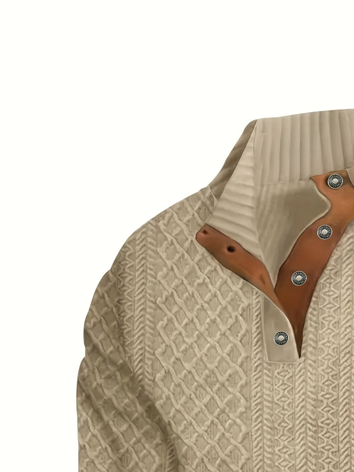 Ronan | Ståkrave Knap Henley Sweater
