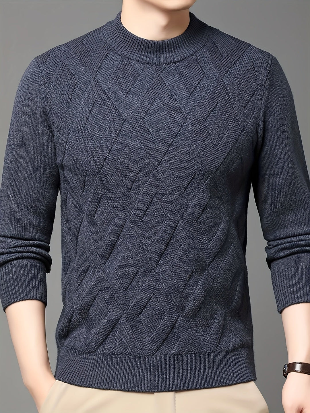 Ellis | Tekstureret Mock-Neck Sweater