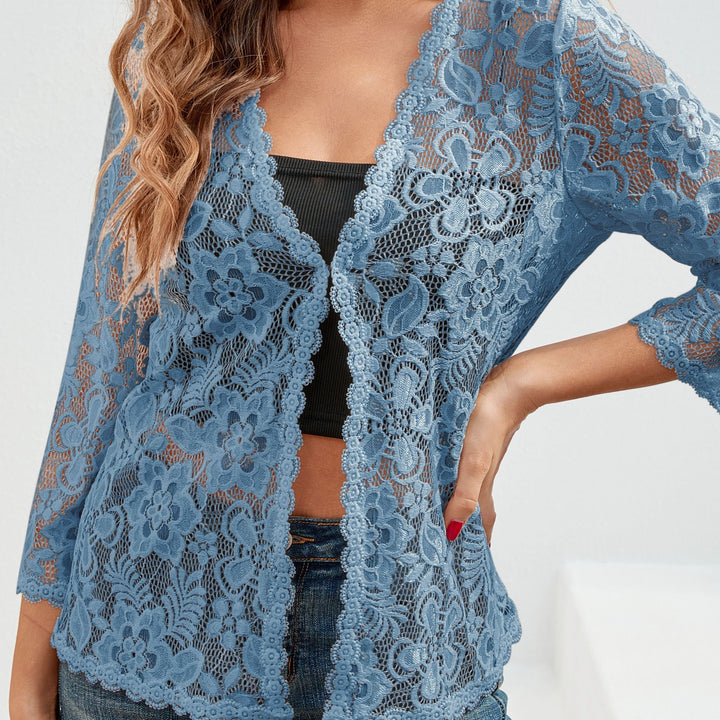 Cassandra | Floral Openwork Cardigan