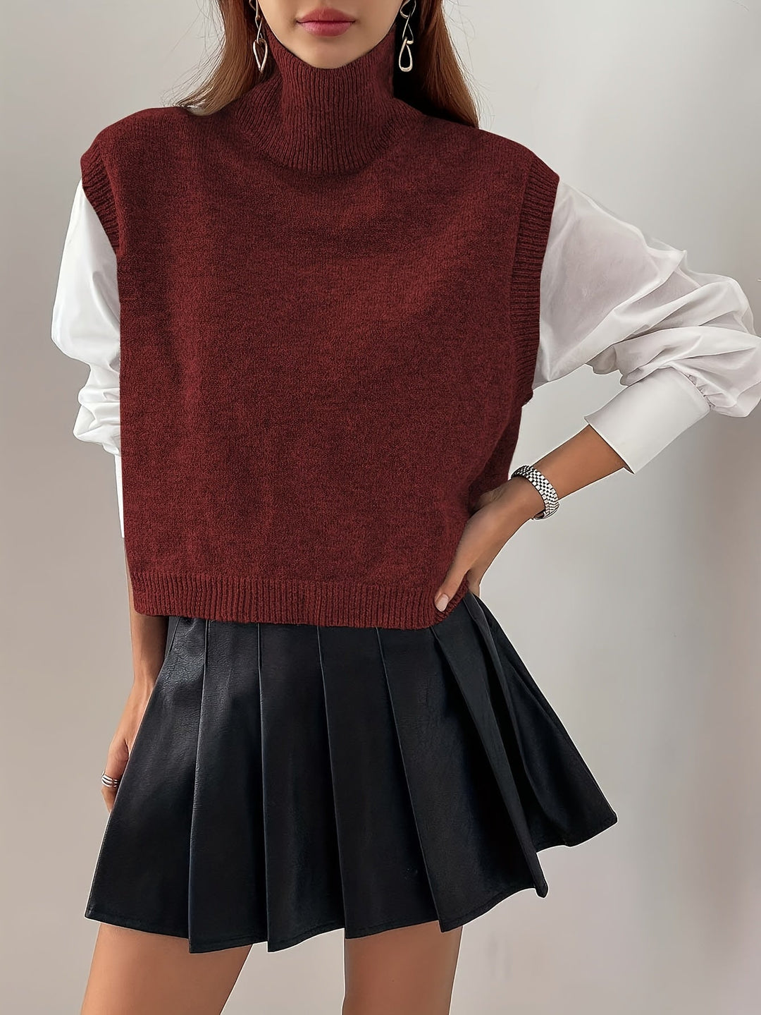 Farrah | Højhalset Sweater Vest