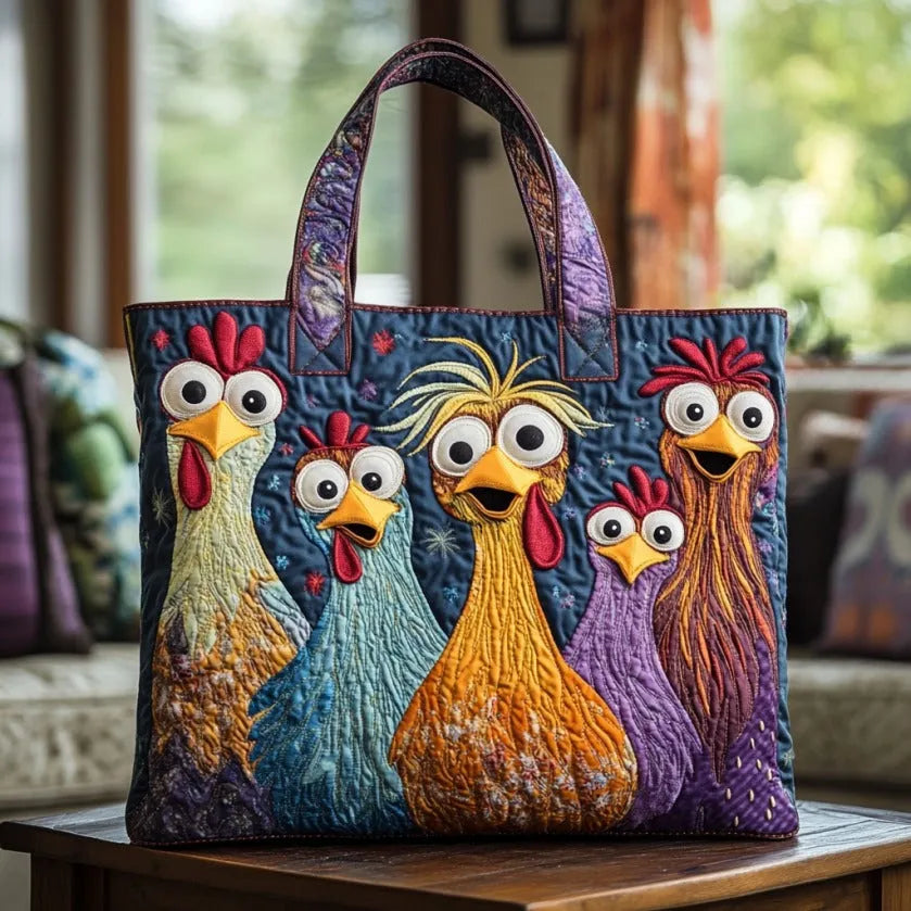 Louise | Multifarvet Kylling Kunst Tote Taske