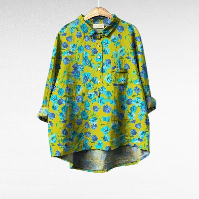 Tamara | Stilfuld Blomstret Prikket Bluse