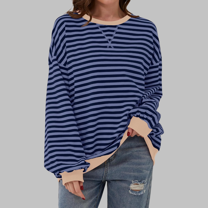 Margaret | Casual Langærmet Stribet Sweatshirt