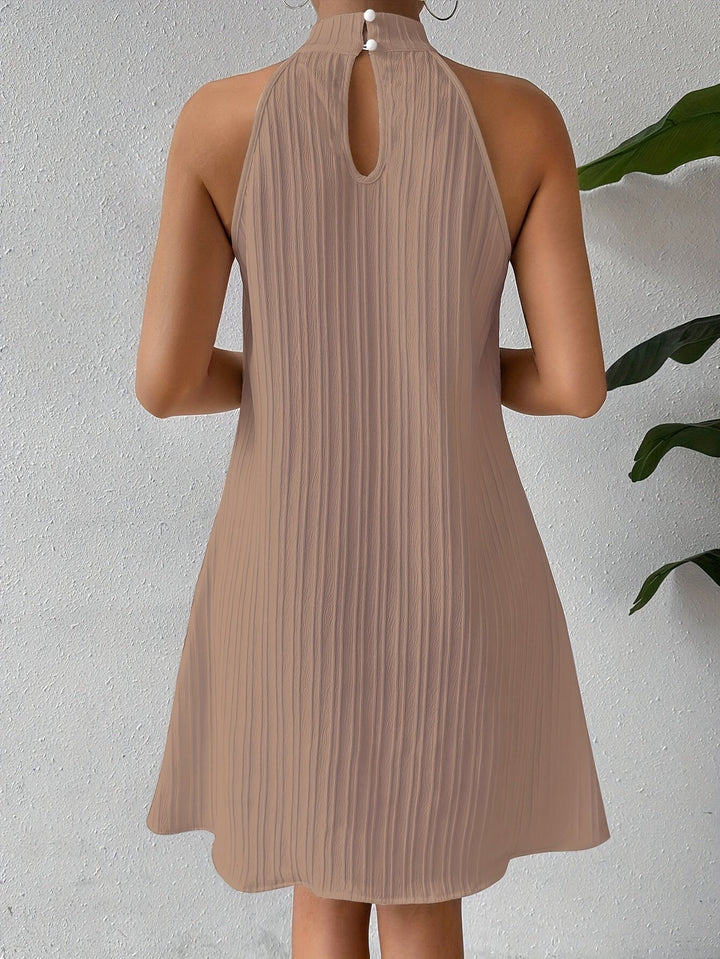 Talia | Tekstureret Halterneck Mini Kjole