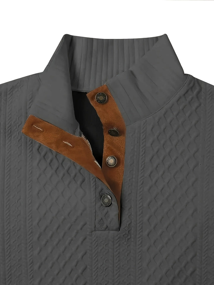 Ronan | Ståkrave Knap Henley Sweater
