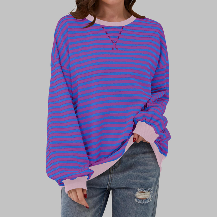 Margaret | Casual Langærmet Stribet Sweatshirt