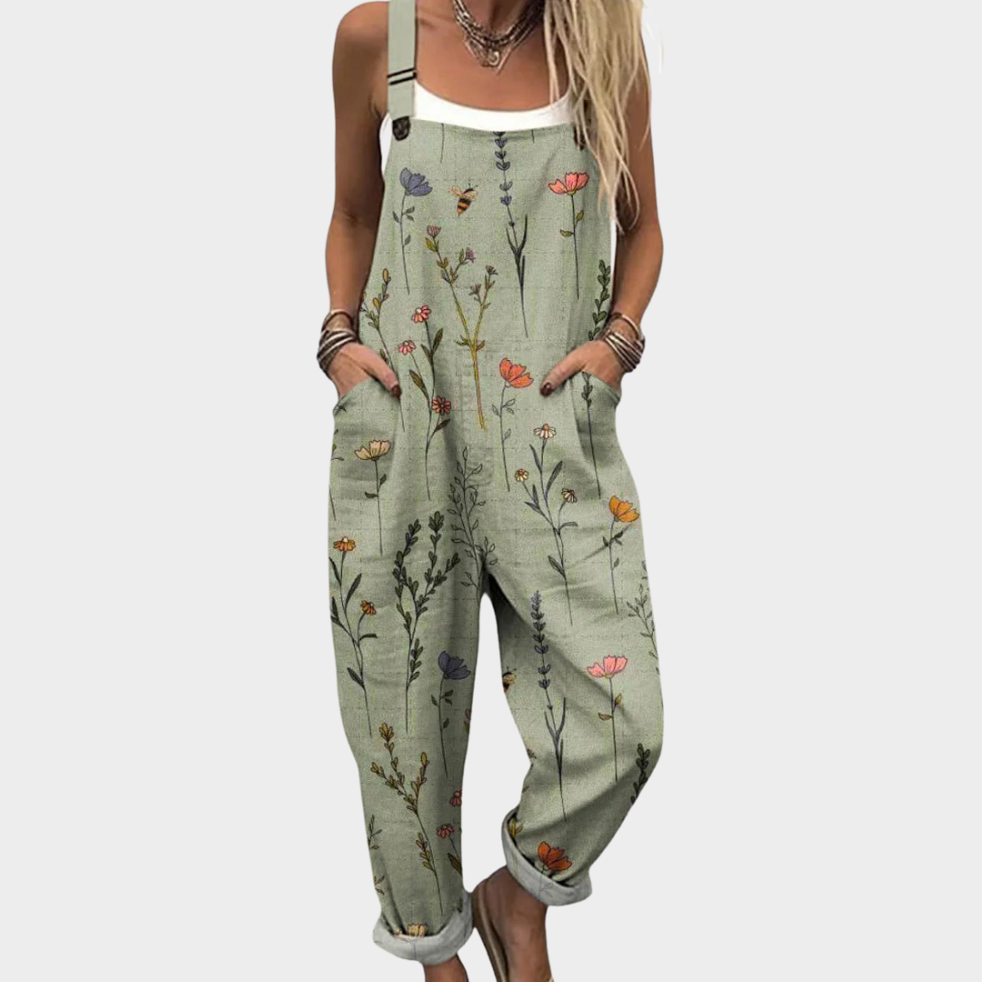 Karissa | Komfortabel Floral Grøn Jumpsuit