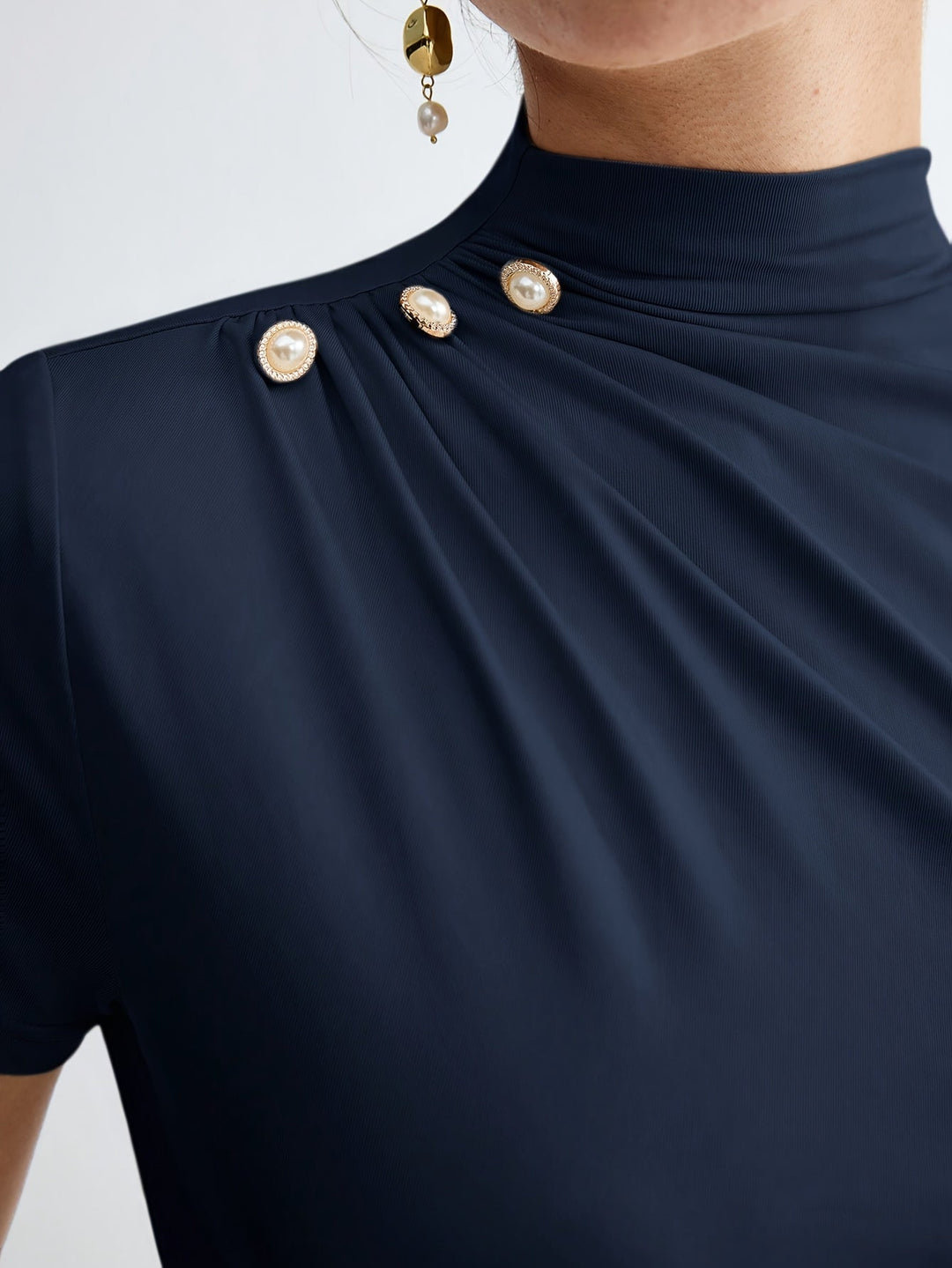 Sienna | Mock Neck Kortærmet Top