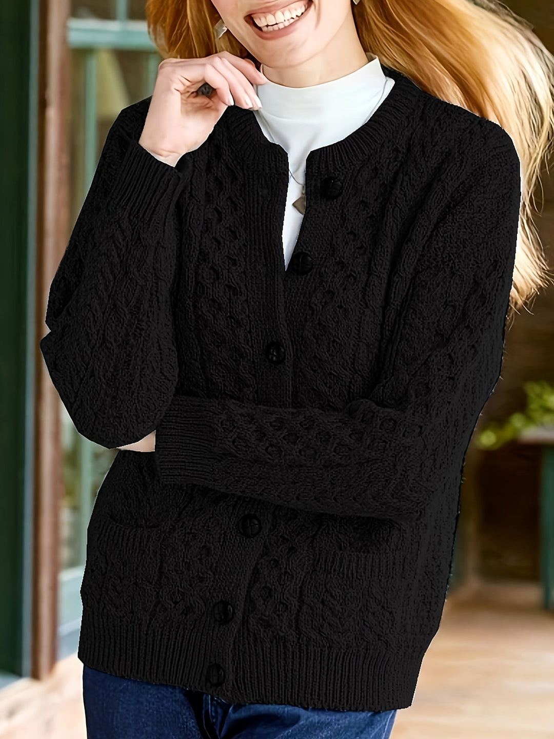 Fern | Tekstureret Knappet Cardigan