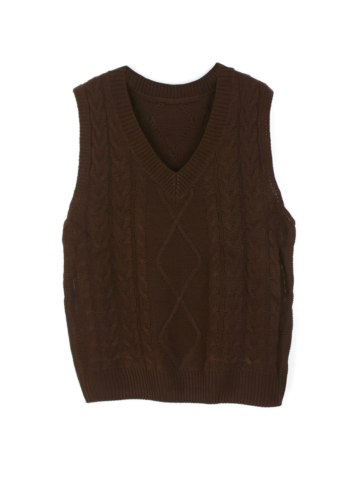 Cora | Cozy Cable-Knit V-Hals Sweater Vest