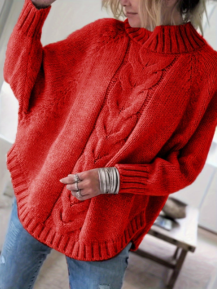Corinne | Cozy Højhalset Kabelstrik Sweater
