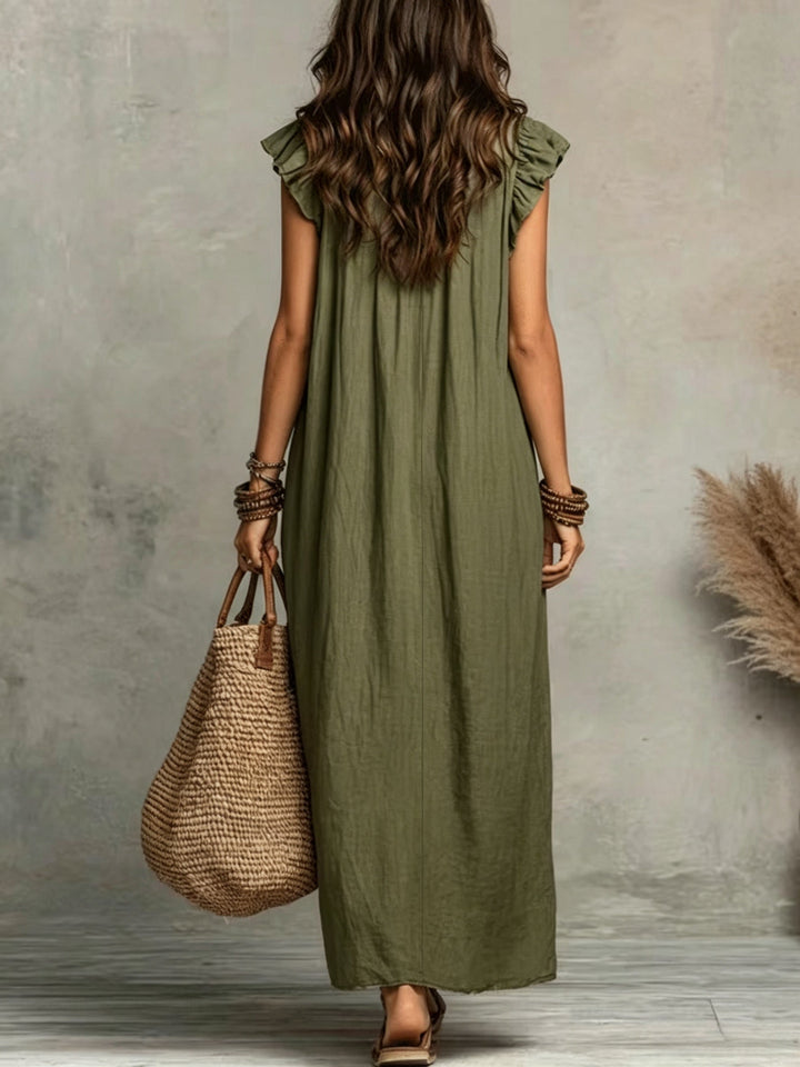 Marisol | Rynket Bohemian Maxi Kjole