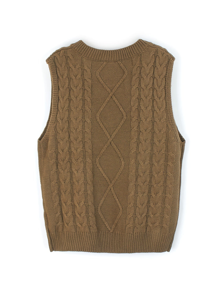 Cora | Cozy Cable-Knit V-Hals Sweater Vest