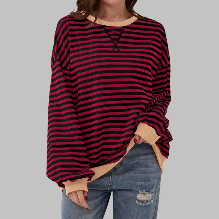 Margaret | Casual Langærmet Stribet Sweatshirt