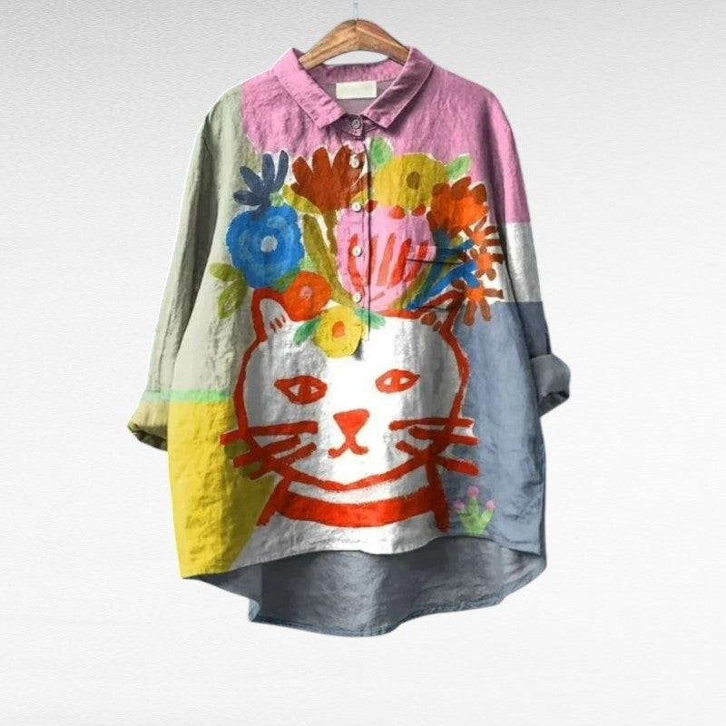 Patrice | Stilfuld Kat Kunst Floral Bluse
