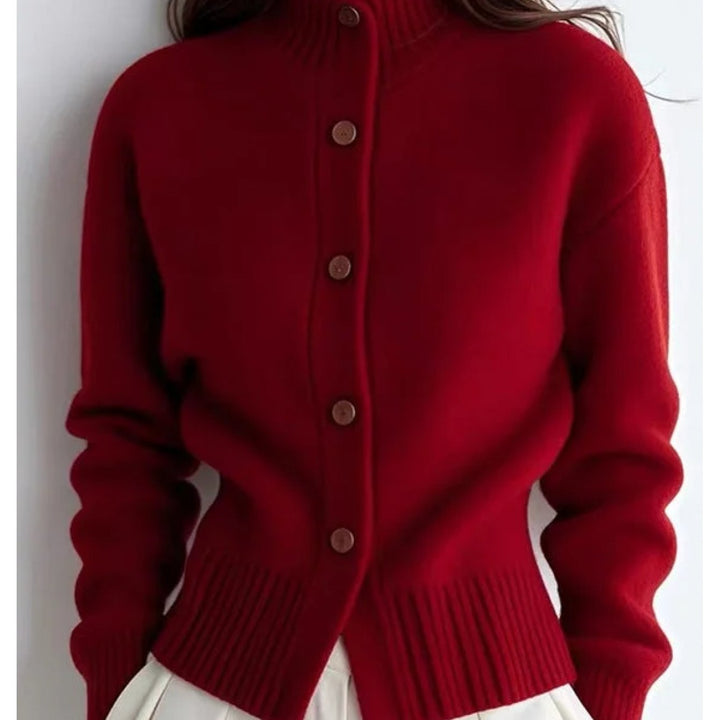 Margot | Højhalset Knap Cardigan