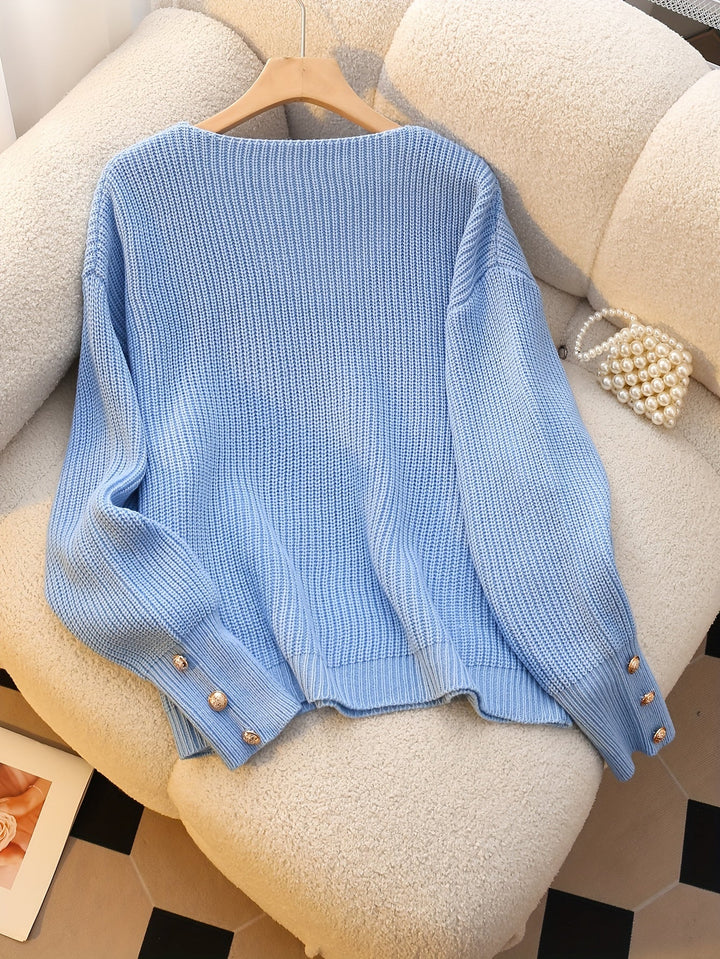 Verity | Ribbede V-Hals Sweater