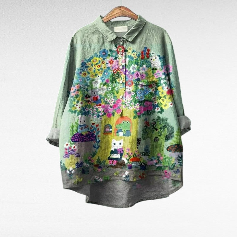 Monique | Moderne Kunstnerisk Krave Bluse
