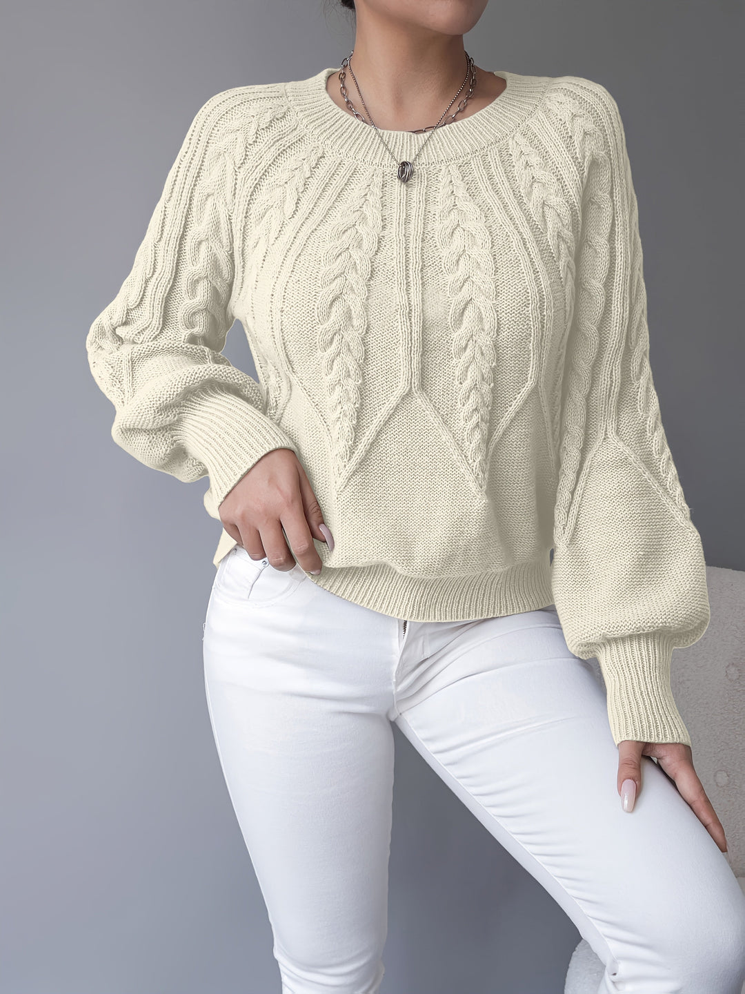 Elsie | Kabelstrikket Tekstur Sweater