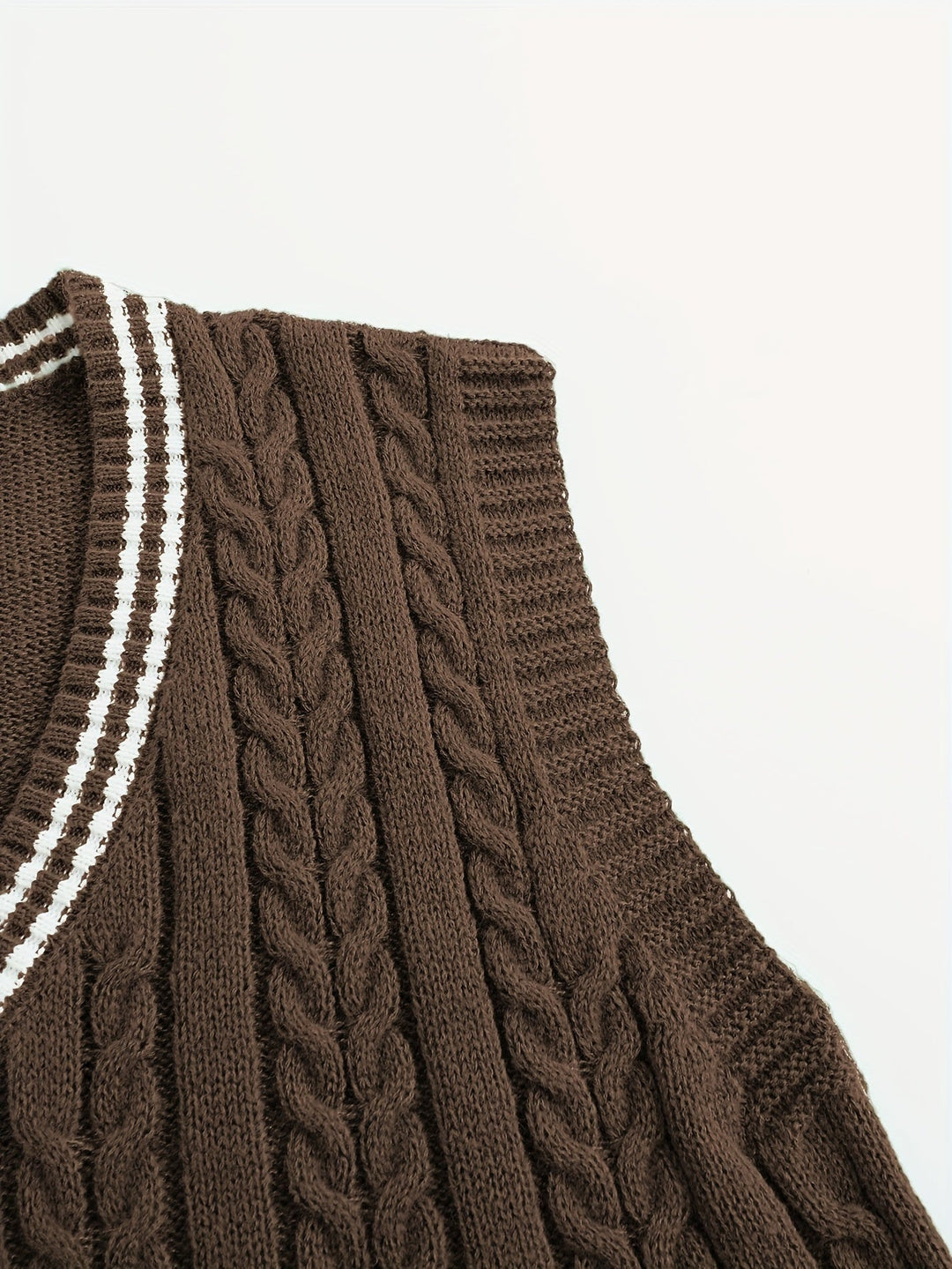 Gideon | Kabelstrikket V-hals Sweater Vest